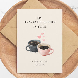 Cartão De Festividades Corações Fofos Canecas de Café Aquarela Dia dos Na
