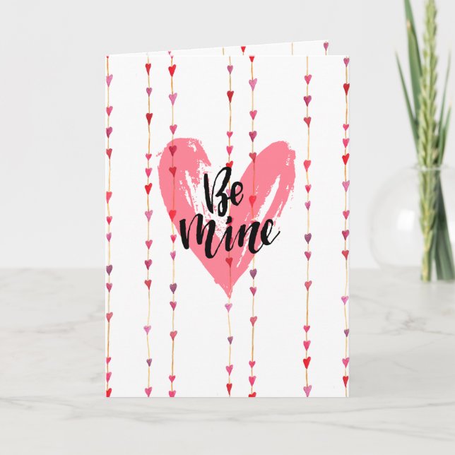 Cartão De Festividades Corações na Cordão Romântico (Frente)