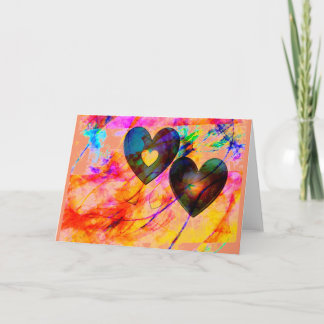 Cartão De Festividades Corações no nascer do sol