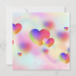 Cartão De Festividades Corações Pequenos em Vermelho e Rosa