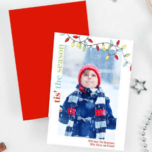 Cartão De Festividades Corda Colorida Bonita Luz Foto de Natal