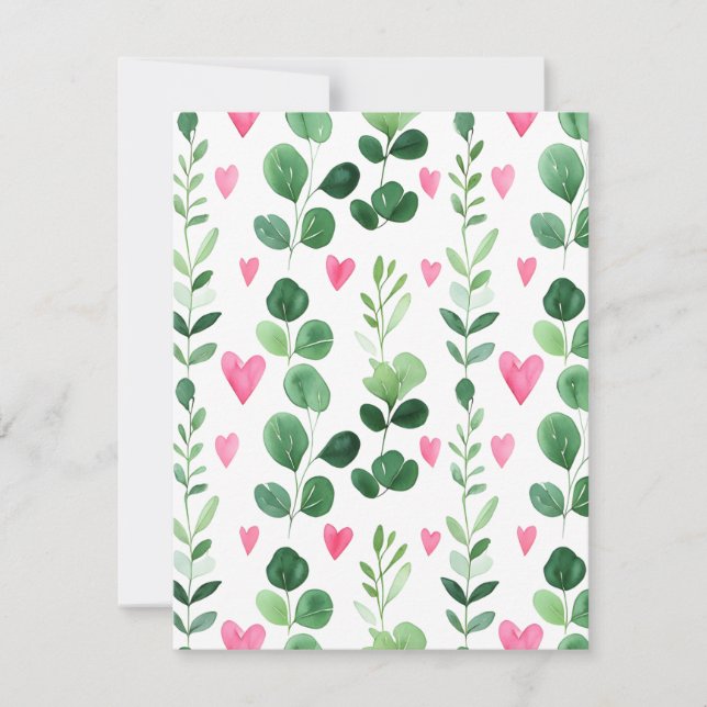 Cartão De Festividades Corda de Corações (Frente)