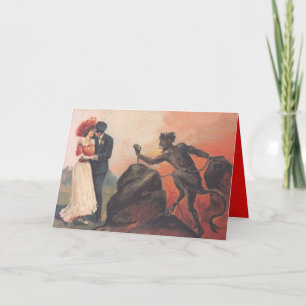 Cartão De Festividades Corda do Inferno Casal de Krampus Stalking