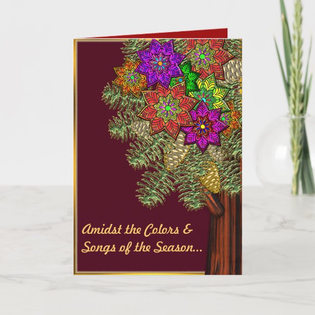 Cartão De Festividades Cores da temporada (Frente)