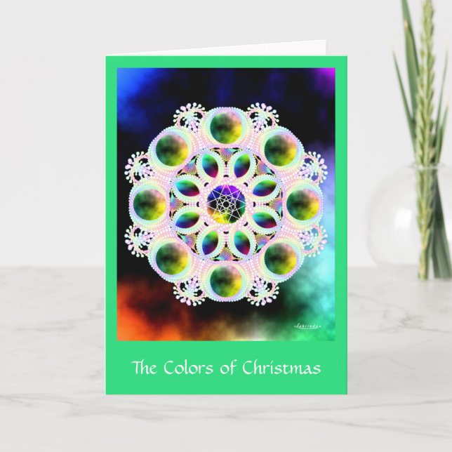 Cartão De Festividades Cores do Natal (Frente)