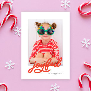 Cartão De Festividades Cores Personalizáveis de Joyful de Script Moderno