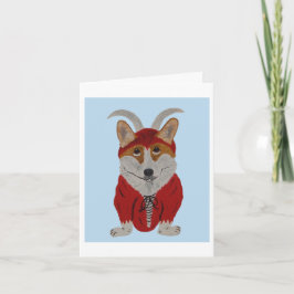 Cartão De Festividades Corgi Diabo