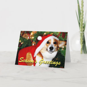 Cartão De Festividades Corgi dog Christmas card