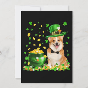 Cartão De Festividades Corgi Dog Feliz Rua. Dia dos Patricinhos