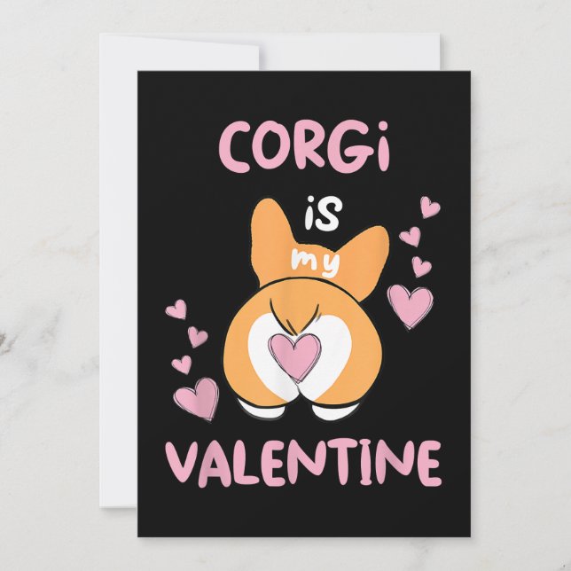 Cartão De Festividades Corgi É Meu Namorado (Frente)