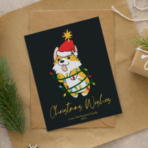Corgi Fofo Árvore Natal Flat
