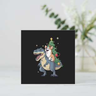 Cartão De Festividades Corgi Natal Dinossauro Árvore Rex Férias Natal 