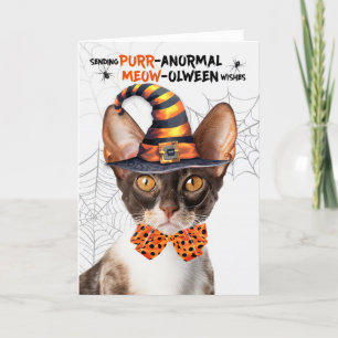 Cartão De Festividades Cornish Rex Halloween Cat PURRanormal MEOWolbetwee
