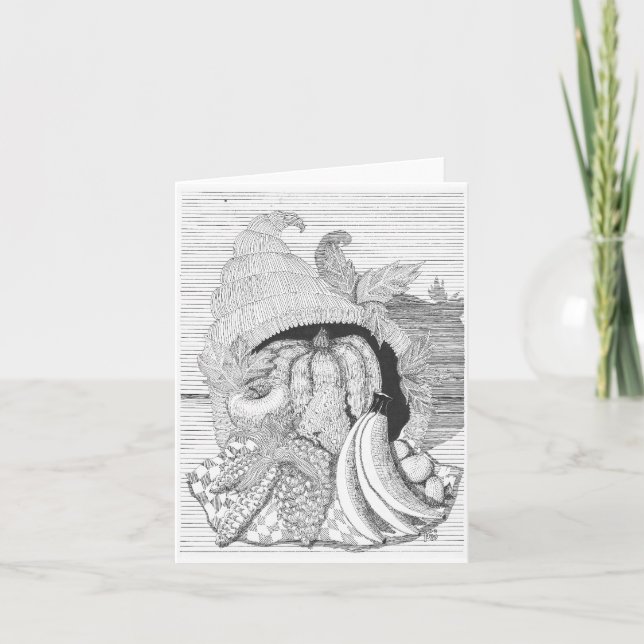 Cartão De Festividades Cornucopia da colheita (Frente)