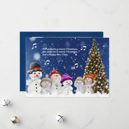 Cartão De Festividades Coro de bonecos de neve cantam saudações - Persona
