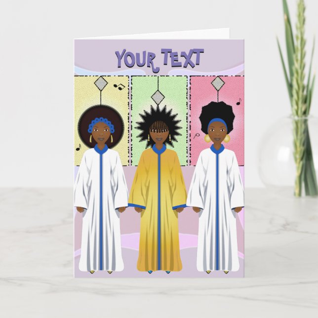 Cartão De Festividades Coro de Natal Cantores Carolers Afro-Americanos (Frente)