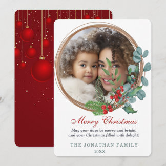 Cartão De Festividades Coroa Botânica Feliz Natal