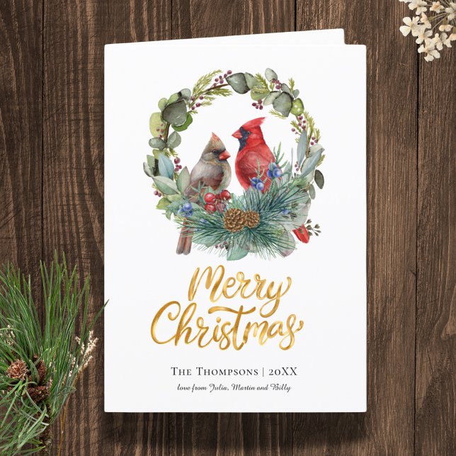 Cartão De Festividades Coroa Cardinal de Natal (Criador carregado)