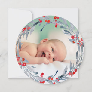 Cartão De Festividades coroa de aquarela novo bebê