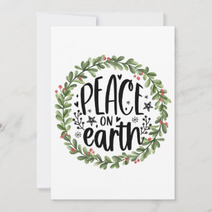 Cartão De Festividades Coroa de aquarela Paz na Terra