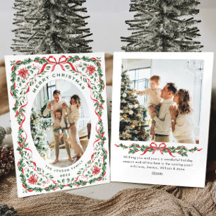 Cartão De Festividades Coroa de Arco Vermelho Divertido de Natal 2 Foto