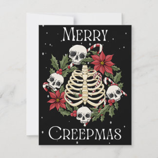 Cartão De Festividades Coroa de Feliz Creepmas
