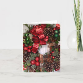 Cartão De Festividades Coroa de Feliz Natal