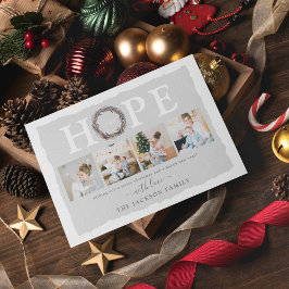 Cartão De Festividades Coroa de Inverno HOPE Fotomontagem Natal