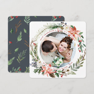 Cartão De Festividades Coroa de Natal Casados e Felizes