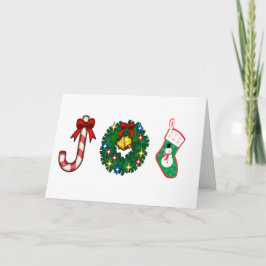 Cartão De Festividades Coroa de Natal com Pau Doce Boneco de Neve Meia de