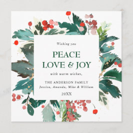 Cartão De Festividades Coroa de Natal de Azevinho Festivo Cumprimentos de