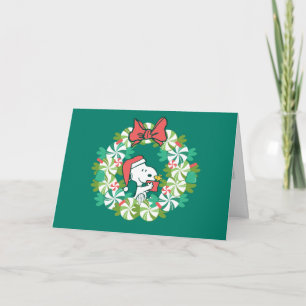 Cartão De Festividades Coroa de Natal de Hortelã Feliz Natal