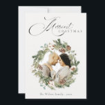 Cartão De Festividades Coroa de Natal de pinheiro de algodão rústico<br><div class="desc">Se precisar de mais personalização,  por favor,  sinta-se à vontade para me enviar uma mensagem para yellowfebstudio@gmail.com.</div>