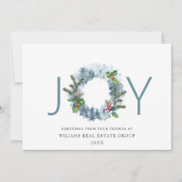 Cartão De Festividades Coroa de Natal Floresta Alegria Paisagem Saudação