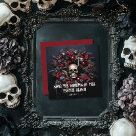Cartão De Festividades Coroa de Natal Goth Dark Skull com Mensagem Person