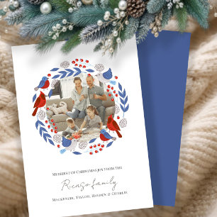 Cartão De Festividades Coroa de Natal Personalizada com Foto