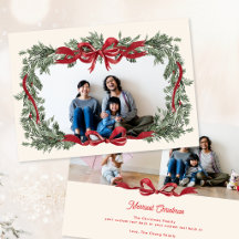 Coroa de Natal Personalizada Laço Vermelho 3 Fotos