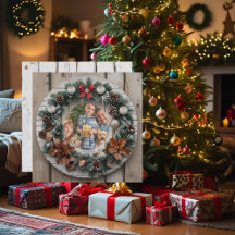 Coroa de Natal Personalizável da Família em Estilo