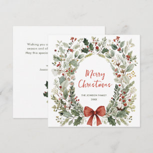 Cartão De Festividades Coroa de Natal retrô boho country funky