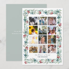 Cartão De Festividades Coroa de Verdura Que Ano em Revisão 12 Foto