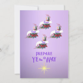 Cartão De Festividades Coroa do Advento Preparei o Caminho 4 Velas