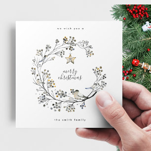 Cartão De Festividades Coroa Elegante Feliz Natal e Ano Novo