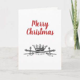 Cartão De Festividades Coroa Heráldica Espadas Cruzadas Sabre Natal Xmas