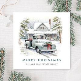 Cartão De Festividades Corporação de Natal de Caminhão de Fazenda de Vint