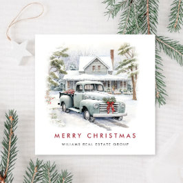 Cartão De Festividades Corporação de Natal de Caminhão de Fazenda de Vint