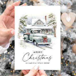 Cartão De Festividades Corporação de Natal de Caminhão de Fazenda de Vint