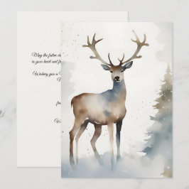 Cartão De Festividades Corporação de Natal Minimalista da Watercolor Rein