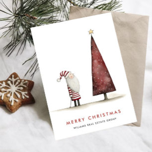 Cartão De Festividades Corporação de Natal Mínimo de Natal do Whimsical