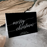 Cartão De Festividades Corporação de Natal para Caligrafia Escura Elegant<br><div class="desc">Este elegante cartão de Natal de uma empresa de caligrafia escura é a simples saudação de Natal perfeita. A design neutra apresenta um cartão de feriado minimalista decorado com tipografia romântica e caprichosa. Personalize o cartão com o nome da sua empresa, uma saudação, os nomes dos funcionários e o seu...</div>