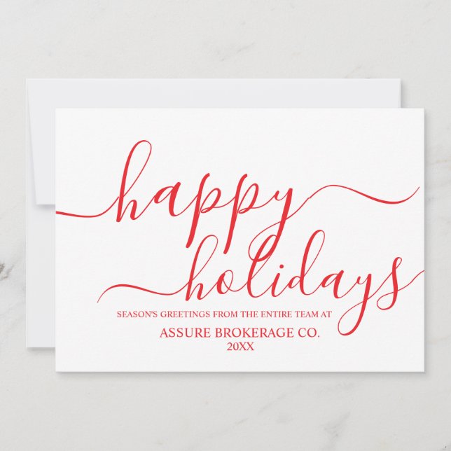 Cartão De Festividades Corporação de negócios de feriados felizes minimal (Frente)